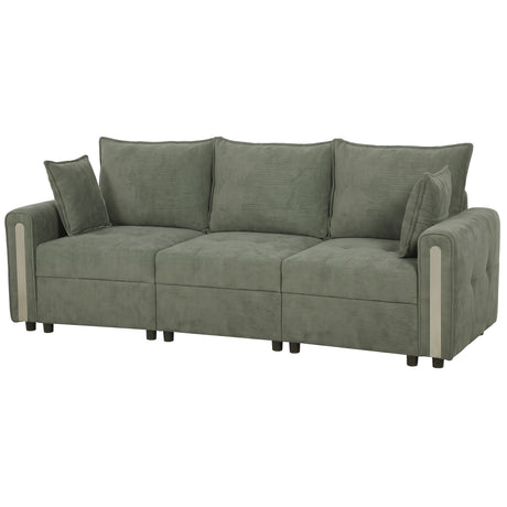 Velvet 3 Seater Sofa 228cm Wide With Lift Up Storage - Velmora