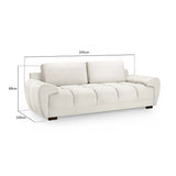 Velvet 3 Seater Sofa - Azzuro