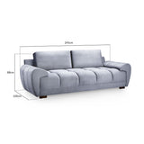 Velvet 3 Seater Sofa - Azzuro