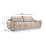 Velvet 3 Seater Sofa - Azzuro