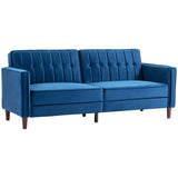 Velvet 3 Seater Sofa Bed 189cm Wide With Wooden Legs - Velmora