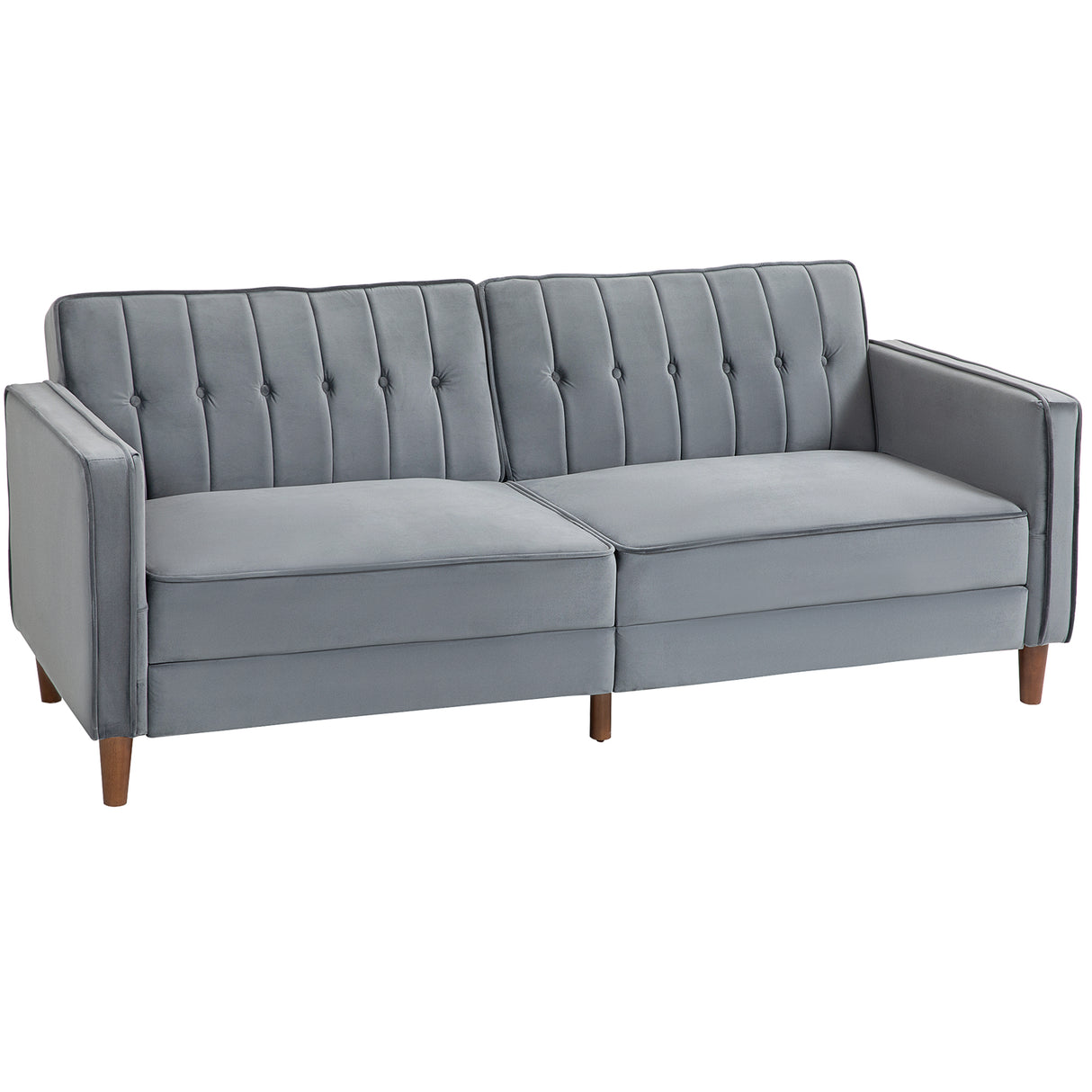 Velvet 3 Seater Sofa Bed 189cm Wide With Wooden Legs - Velmora