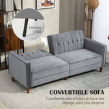 Velvet 3 Seater Sofa Bed 189cm Wide With Wooden Legs - Velmora