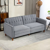 Velvet 3 Seater Sofa Bed 189cm Wide With Wooden Legs - Velmora