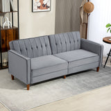 Velvet 3 Seater Sofa Bed 189cm Wide With Wooden Legs - Velmora