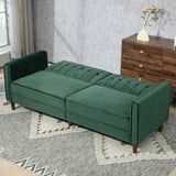 Velvet 3 Seater Sofa Bed 189cm Wide With Wooden Legs - Velmora