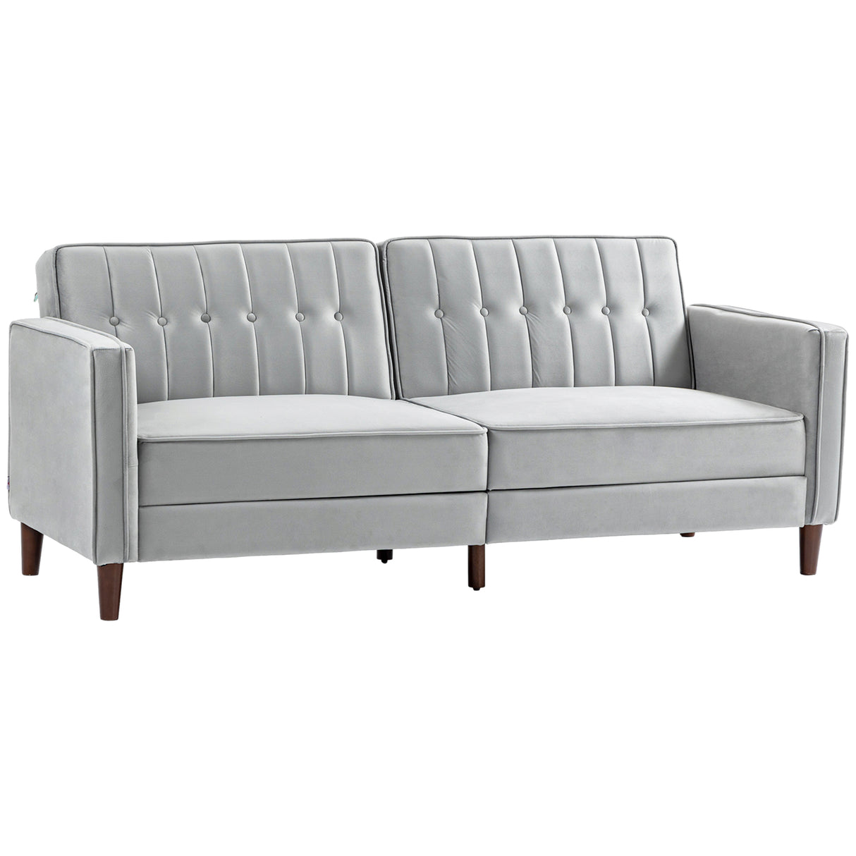 Velvet 3 Seater Sofa Bed 189cm Wide With Wooden Legs - Velmora