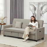 Velvet 3 Seater Sofa Bed 196cm Wide With 2 Pillows - Velmora