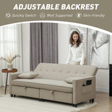 Velvet 3 Seater Sofa Bed 196cm Wide With 2 Pillows - Velmora