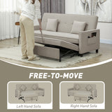 Velvet 3 Seater Sofa Bed 196cm Wide With 2 Pillows - Velmora