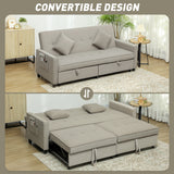 Velvet 3 Seater Sofa Bed 196cm Wide With 2 Pillows - Velmora
