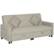 Velvet 3 Seater Sofa Bed 196cm Wide With 2 Pillows - Velmora