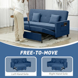 Velvet 3 Seater Sofa Bed 196cm Wide With 2 Pillows - Velmora