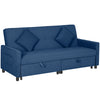 Velvet 3 Seater Sofa Bed 196cm Wide With 2 Pillows - Velmora