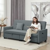 Velvet 3 Seater Sofa Bed 196cm Wide With 2 Pillows - Velmora