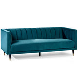 Velvet 3 Seater Sofa Scalloped Back - Salma