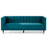 Velvet 3 Seater Sofa Scalloped Back - Salma