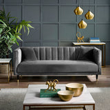 Velvet 3 Seater Sofa Scalloped Back - Salma