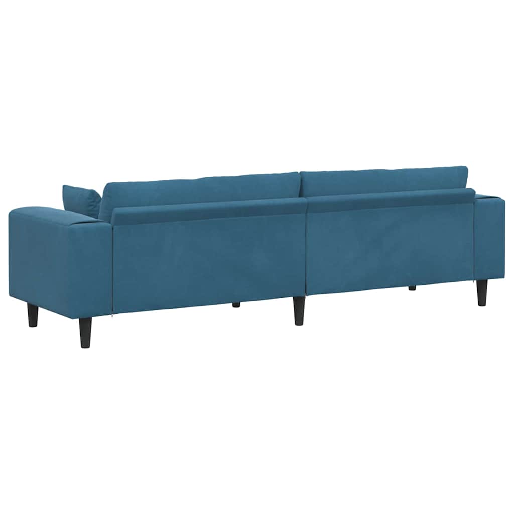 Velvet 4 Seater Sofa With Cushion - Vantage Home