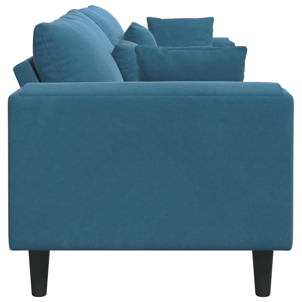 Velvet 4 Seater Sofa With Cushion - Vantage Home