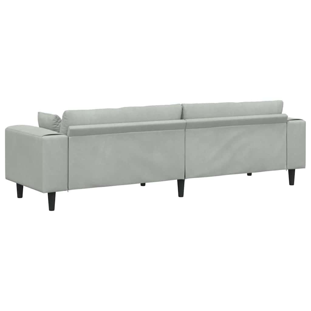 Velvet 4 Seater Sofa With Cushion - Vantage Home