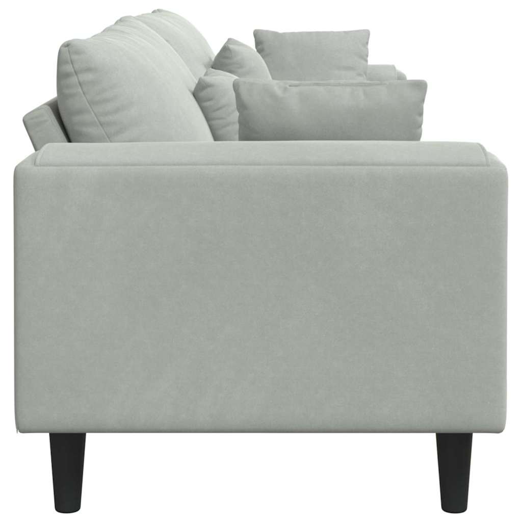 Velvet 4 Seater Sofa With Cushion - Vantage Home