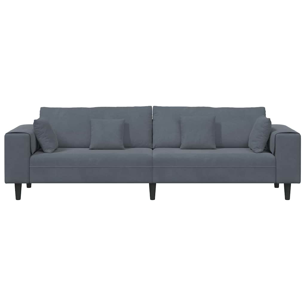 Velvet 4 Seater Sofa With Cushion - Vantage Home