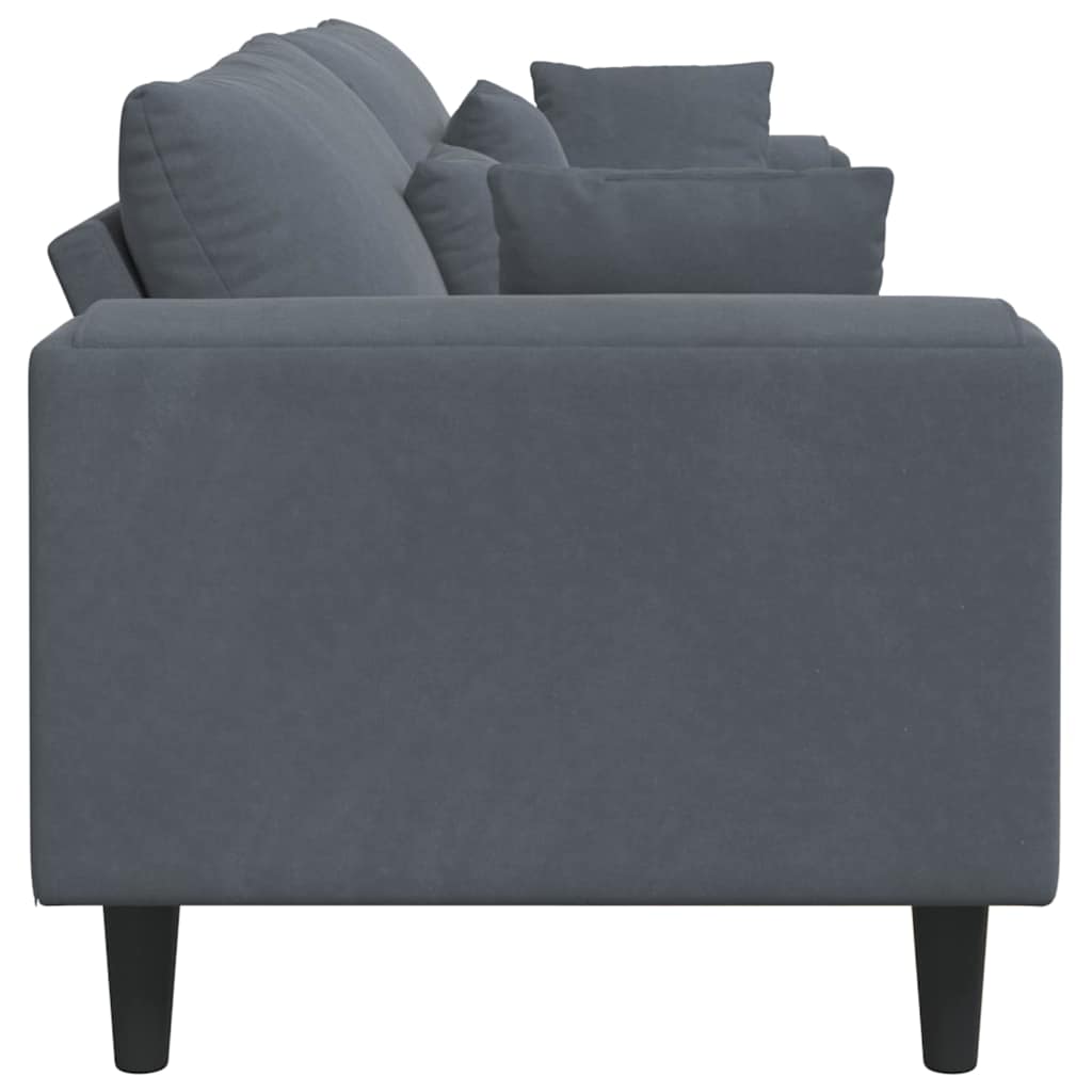 Velvet 4 Seater Sofa With Cushion - Vantage Home
