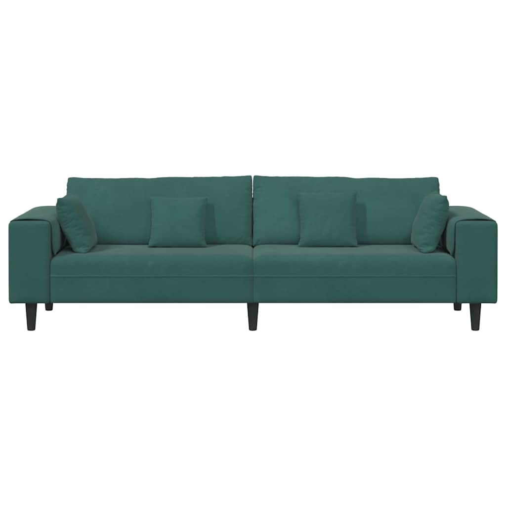 Velvet 4 Seater Sofa With Cushion - Vantage Home