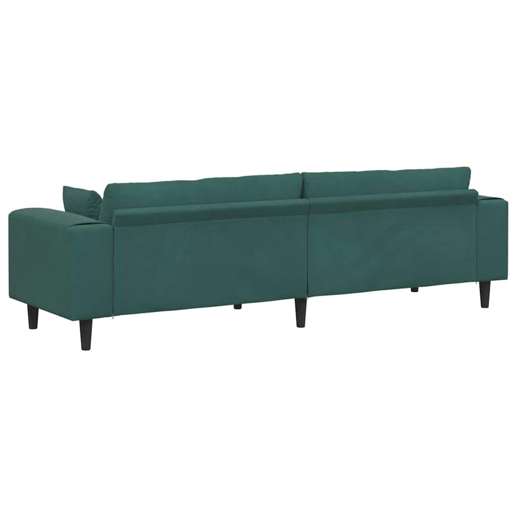 Velvet 4 Seater Sofa With Cushion - Vantage Home