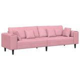 Velvet 4 Seater Sofa With Cushion - Vantage Home