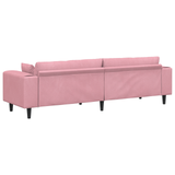 Velvet 4 Seater Sofa With Cushion - Vantage Home
