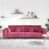 Velvet 4 Seater Sofa With Cushion - Vantage Home