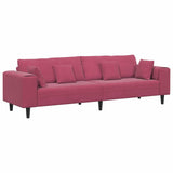 Velvet 4 Seater Sofa With Cushion - Vantage Home