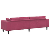 Velvet 4 Seater Sofa With Cushion - Vantage Home