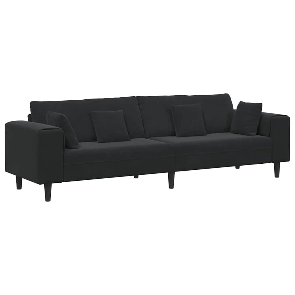 Velvet 4 Seater Sofa With Cushion - Vantage Home