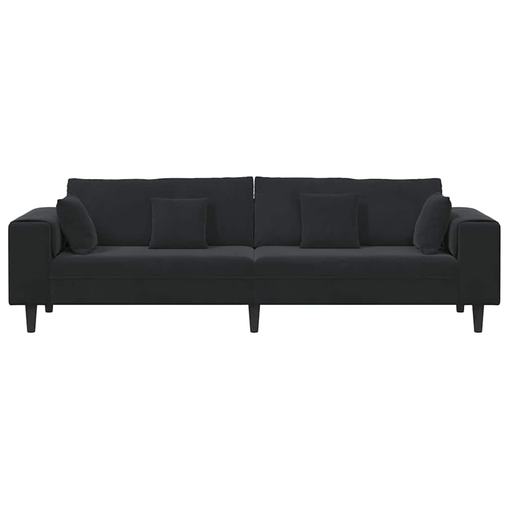 Velvet 4 Seater Sofa With Cushion - Vantage Home