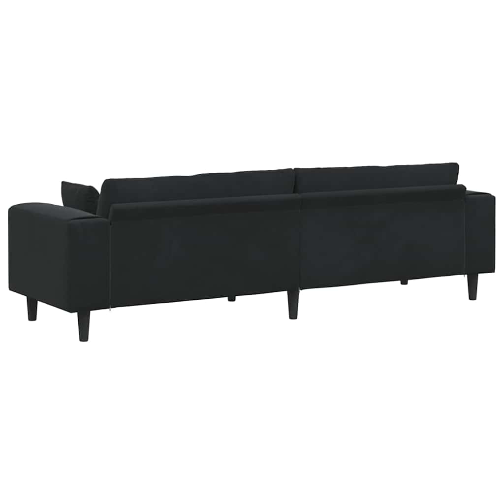 Velvet 4 Seater Sofa With Cushion - Vantage Home