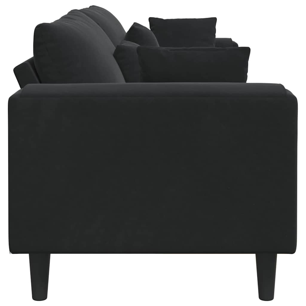 Velvet 4 Seater Sofa With Cushion - Vantage Home