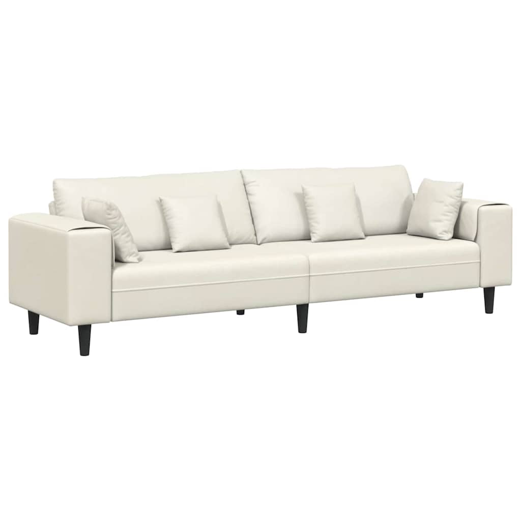 Velvet 4 Seater Sofa With Cushion - Vantage Home