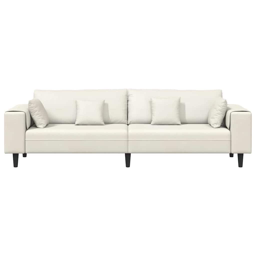 Velvet 4 Seater Sofa With Cushion - Vantage Home