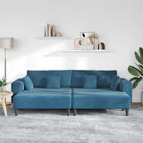 Velvet 4 Seater Sofa With Ottoman And Cushion - Vantage Home
