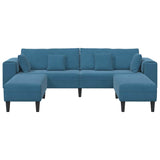 Velvet 4 Seater Sofa With Ottoman And Cushion - Vantage Home