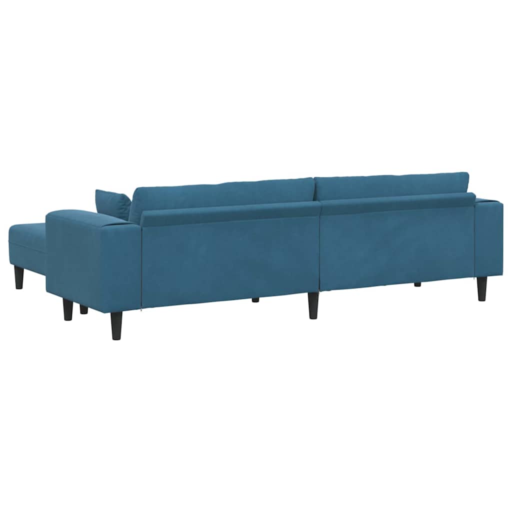 Velvet 4 Seater Sofa With Ottoman And Cushion - Vantage Home