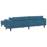 Velvet 4 Seater Sofa With Ottoman And Cushion - Vantage Home