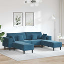 Velvet 4 Seater Sofa With Ottoman And Cushion - Vantage Home