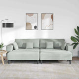 Velvet 4 Seater Sofa With Ottoman And Cushion - Vantage Home
