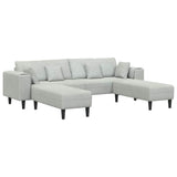 Velvet 4 Seater Sofa With Ottoman And Cushion - Vantage Home
