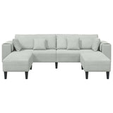 Velvet 4 Seater Sofa With Ottoman And Cushion - Vantage Home
