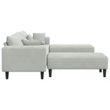 Velvet 4 Seater Sofa With Ottoman And Cushion - Vantage Home